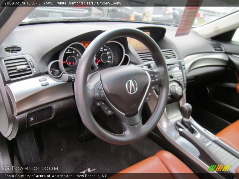 White Diamond Pearl / Umber/Ebony 2009 Acura TL 3.7 SH-AWD