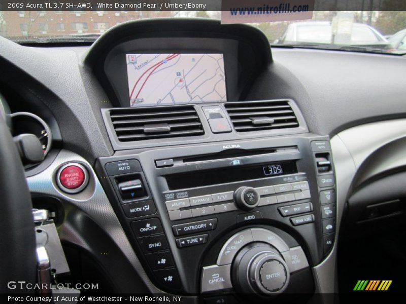 White Diamond Pearl / Umber/Ebony 2009 Acura TL 3.7 SH-AWD