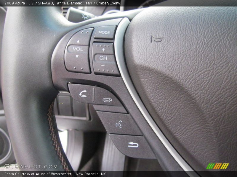 White Diamond Pearl / Umber/Ebony 2009 Acura TL 3.7 SH-AWD