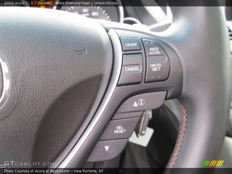White Diamond Pearl / Umber/Ebony 2009 Acura TL 3.7 SH-AWD