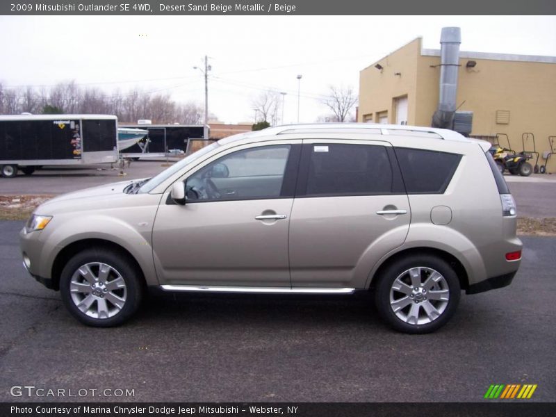 Desert Sand Beige Metallic / Beige 2009 Mitsubishi Outlander SE 4WD