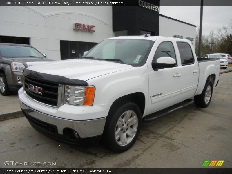 Summit White / Light Cashmere 2008 GMC Sierra 1500 SLT Crew Cab