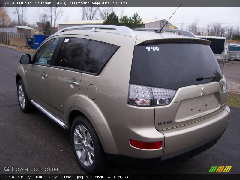 Desert Sand Beige Metallic / Beige 2009 Mitsubishi Outlander SE 4WD