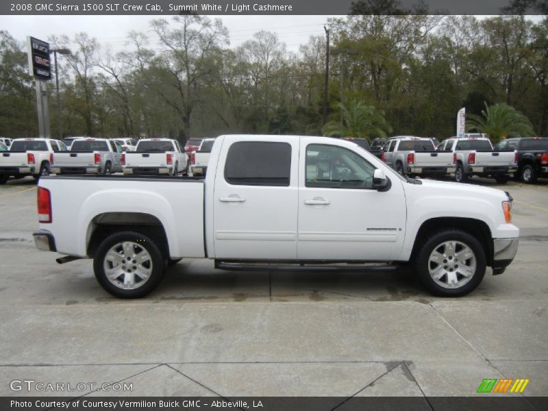 Summit White / Light Cashmere 2008 GMC Sierra 1500 SLT Crew Cab