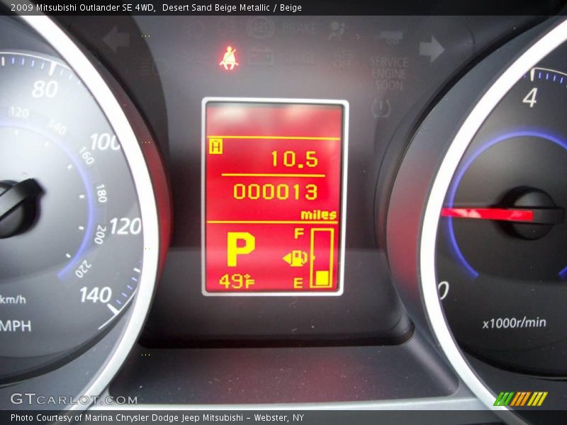 Desert Sand Beige Metallic / Beige 2009 Mitsubishi Outlander SE 4WD