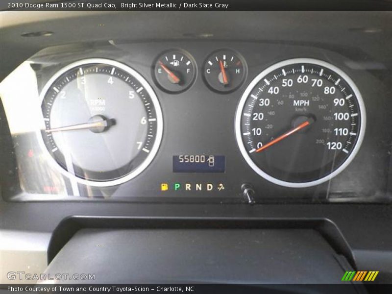 Bright Silver Metallic / Dark Slate Gray 2010 Dodge Ram 1500 ST Quad Cab