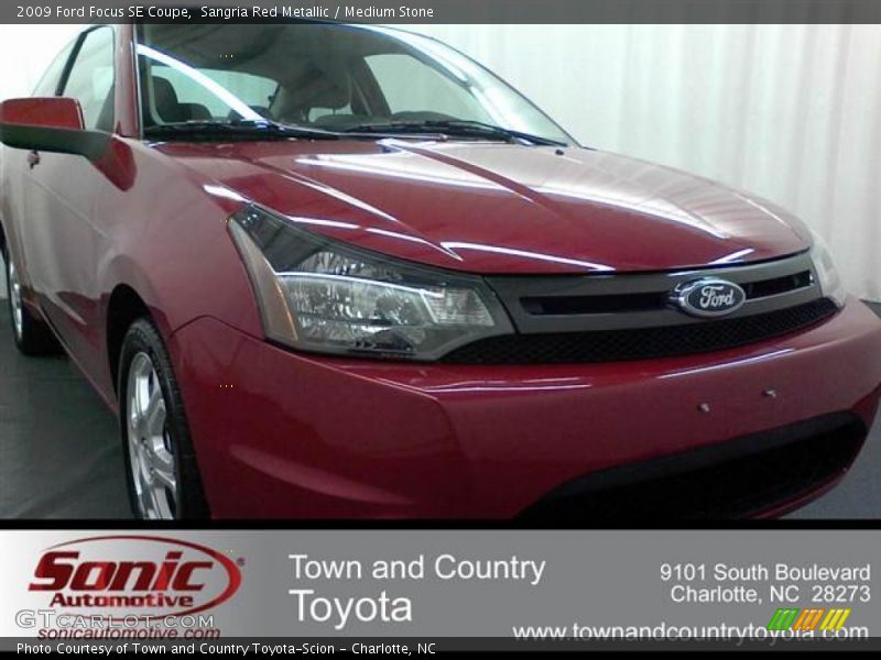 Sangria Red Metallic / Medium Stone 2009 Ford Focus SE Coupe