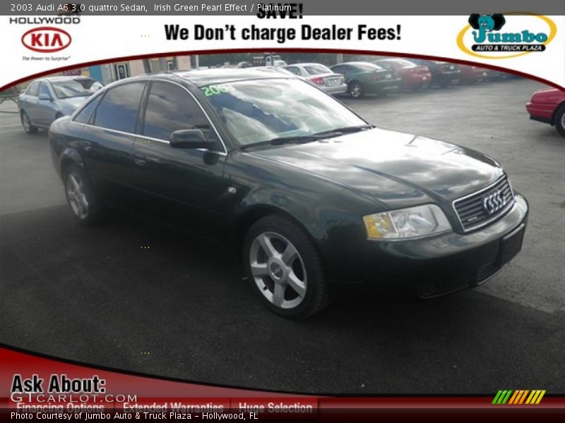 Irish Green Pearl Effect / Platinum 2003 Audi A6 3.0 quattro Sedan
