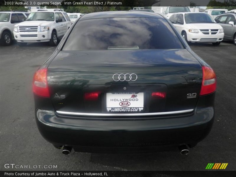 Irish Green Pearl Effect / Platinum 2003 Audi A6 3.0 quattro Sedan