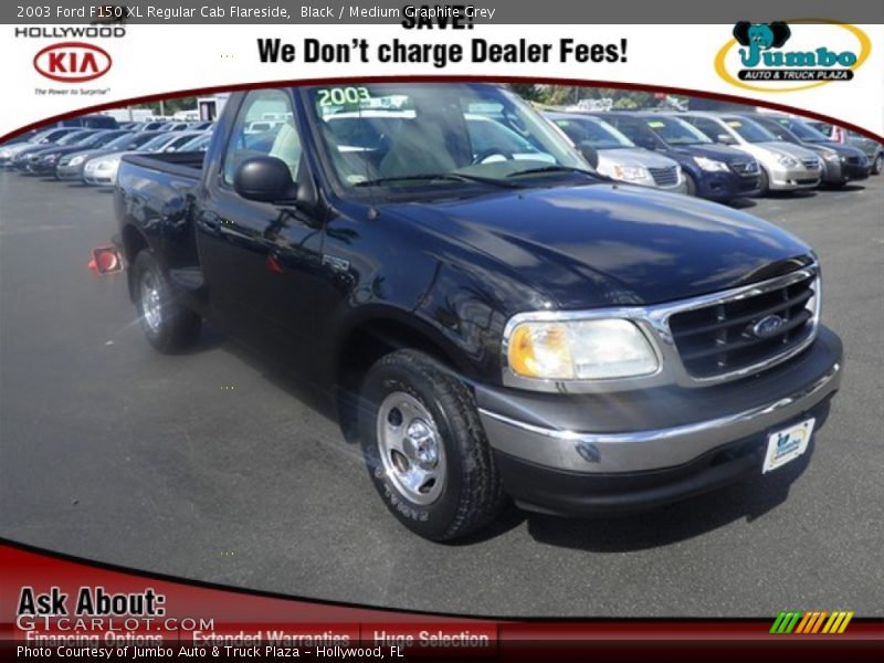 Black / Medium Graphite Grey 2003 Ford F150 XL Regular Cab Flareside