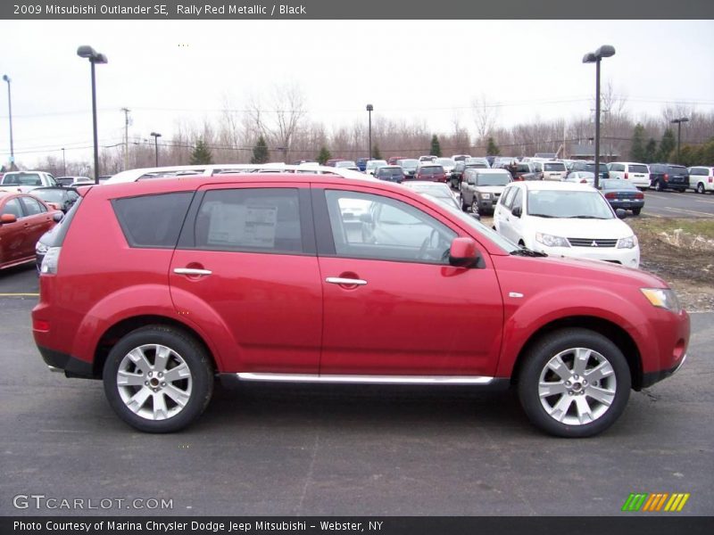 Rally Red Metallic / Black 2009 Mitsubishi Outlander SE
