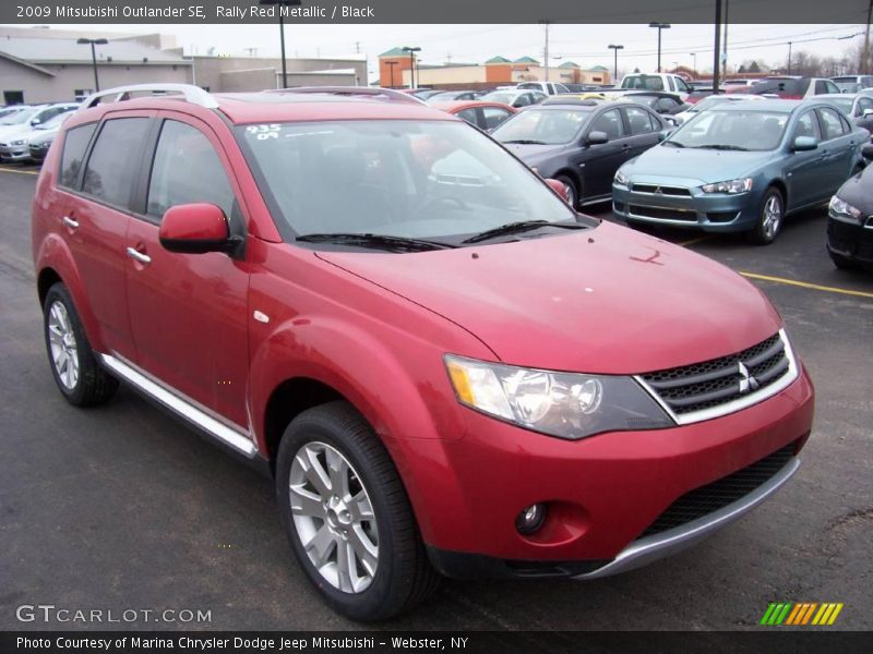 Rally Red Metallic / Black 2009 Mitsubishi Outlander SE