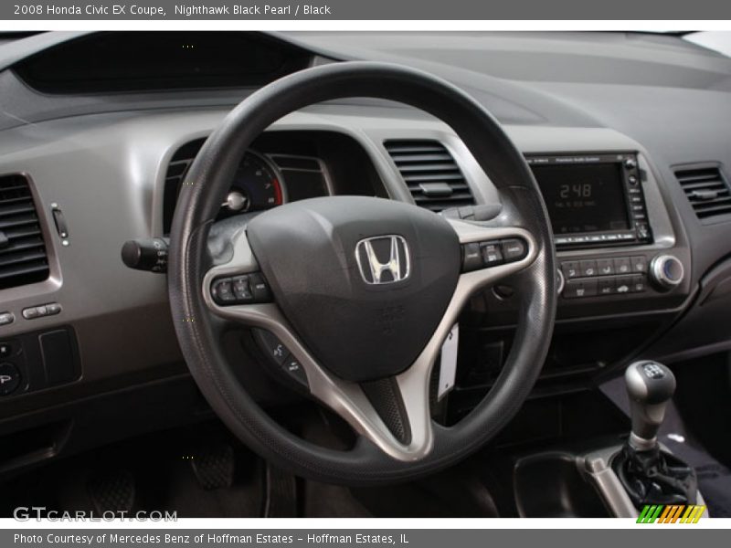 Nighthawk Black Pearl / Black 2008 Honda Civic EX Coupe