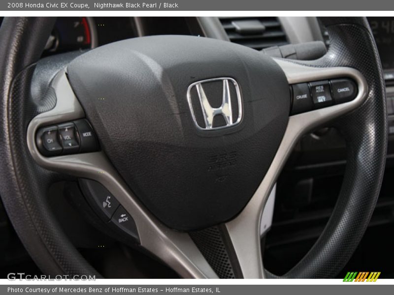 Nighthawk Black Pearl / Black 2008 Honda Civic EX Coupe