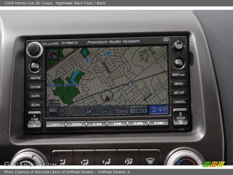 Nighthawk Black Pearl / Black 2008 Honda Civic EX Coupe