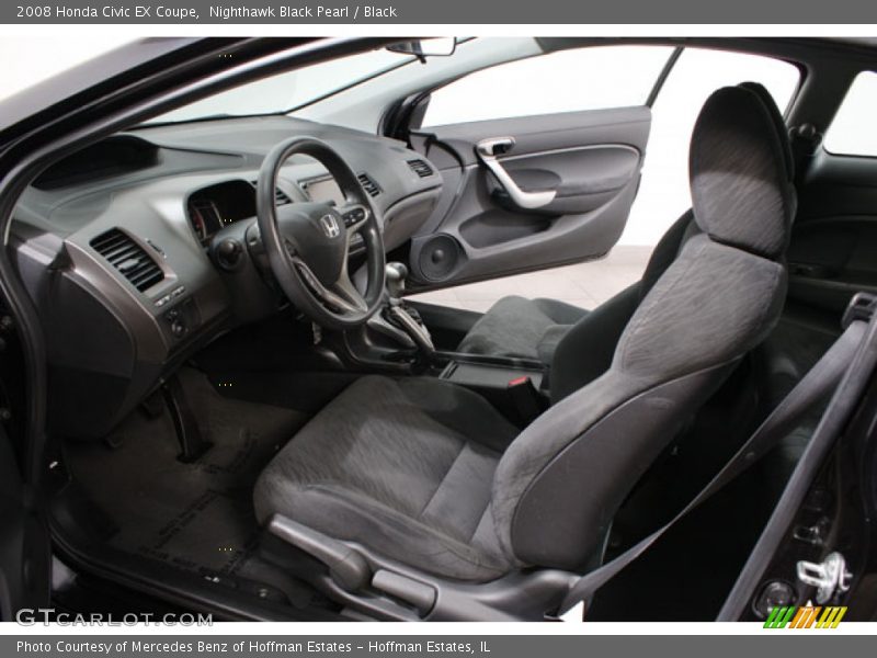 Nighthawk Black Pearl / Black 2008 Honda Civic EX Coupe