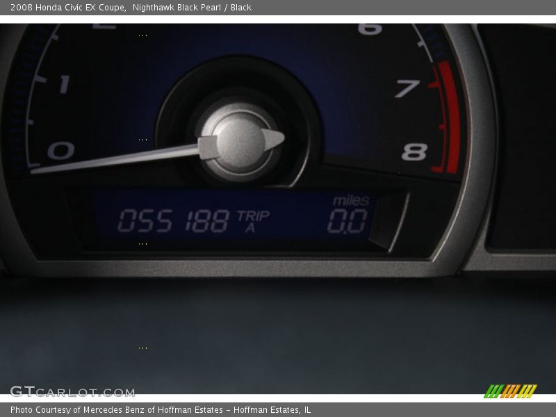 Nighthawk Black Pearl / Black 2008 Honda Civic EX Coupe