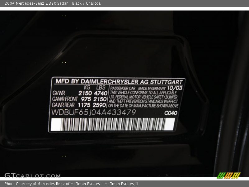 Black / Charcoal 2004 Mercedes-Benz E 320 Sedan