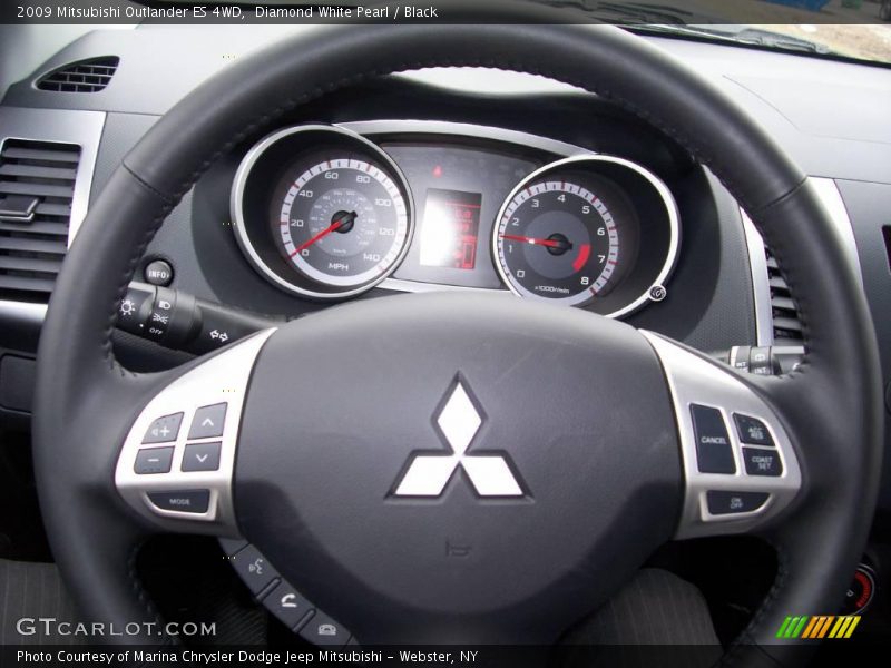 Diamond White Pearl / Black 2009 Mitsubishi Outlander ES 4WD