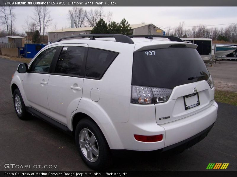 Diamond White Pearl / Black 2009 Mitsubishi Outlander ES 4WD