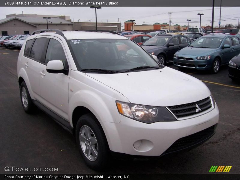 Diamond White Pearl / Black 2009 Mitsubishi Outlander ES 4WD