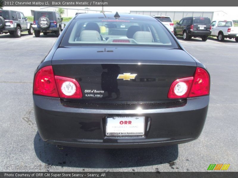 Black Granite Metallic / Titanium 2012 Chevrolet Malibu LS