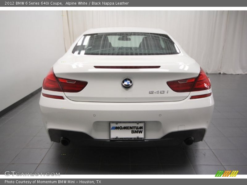 Alpine White / Black Nappa Leather 2012 BMW 6 Series 640i Coupe