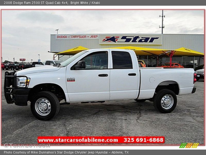 Bright White / Khaki 2008 Dodge Ram 2500 ST Quad Cab 4x4