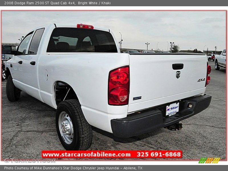 Bright White / Khaki 2008 Dodge Ram 2500 ST Quad Cab 4x4