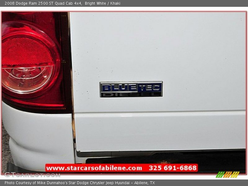 Bright White / Khaki 2008 Dodge Ram 2500 ST Quad Cab 4x4