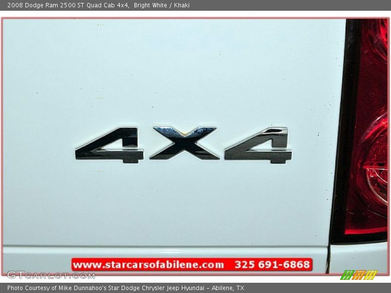 Bright White / Khaki 2008 Dodge Ram 2500 ST Quad Cab 4x4