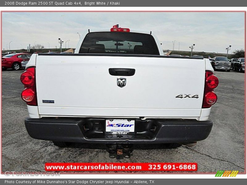 Bright White / Khaki 2008 Dodge Ram 2500 ST Quad Cab 4x4