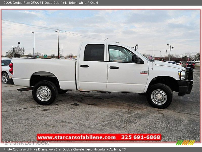 Bright White / Khaki 2008 Dodge Ram 2500 ST Quad Cab 4x4