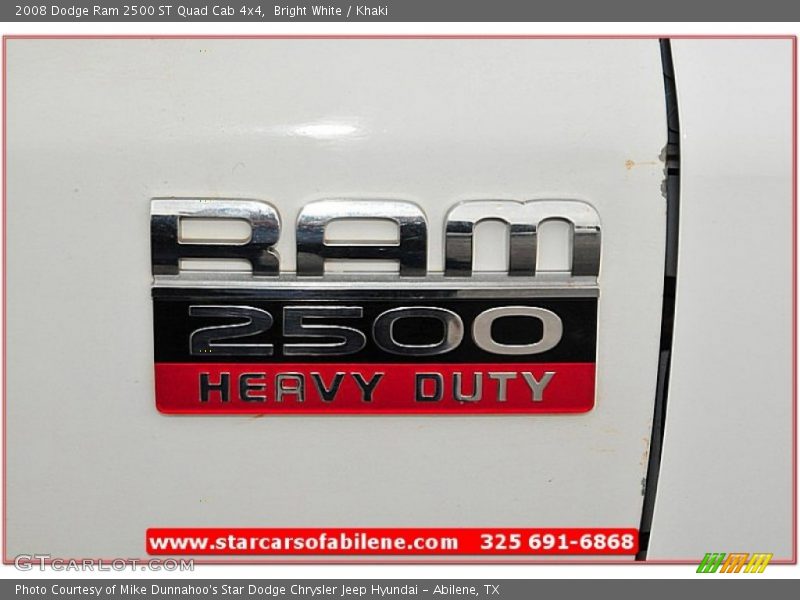 Bright White / Khaki 2008 Dodge Ram 2500 ST Quad Cab 4x4