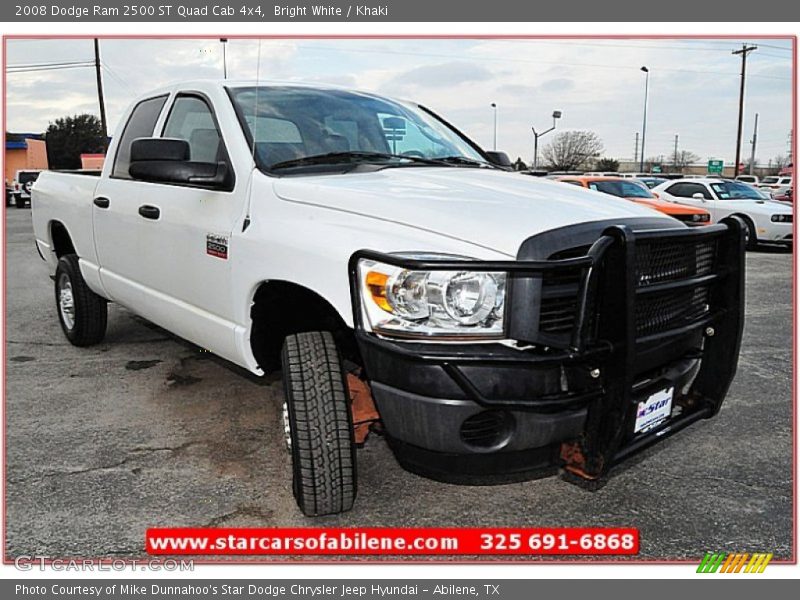 Bright White / Khaki 2008 Dodge Ram 2500 ST Quad Cab 4x4