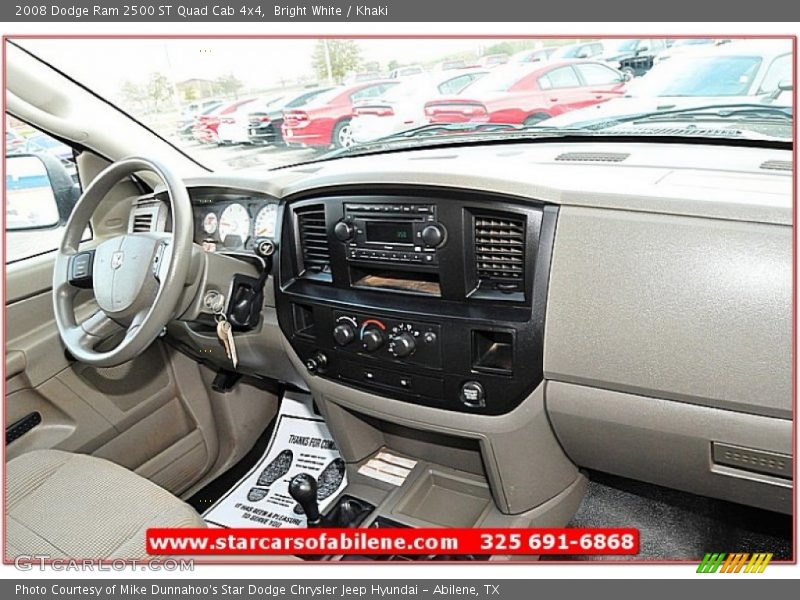 Bright White / Khaki 2008 Dodge Ram 2500 ST Quad Cab 4x4