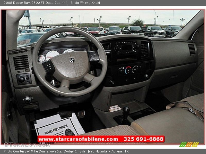 Bright White / Khaki 2008 Dodge Ram 2500 ST Quad Cab 4x4