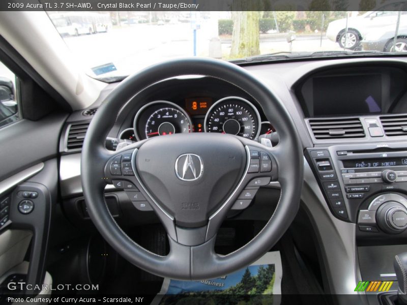 Crystal Black Pearl / Taupe/Ebony 2009 Acura TL 3.7 SH-AWD