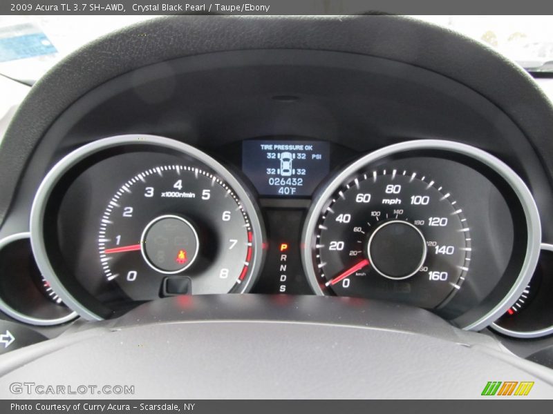 Crystal Black Pearl / Taupe/Ebony 2009 Acura TL 3.7 SH-AWD