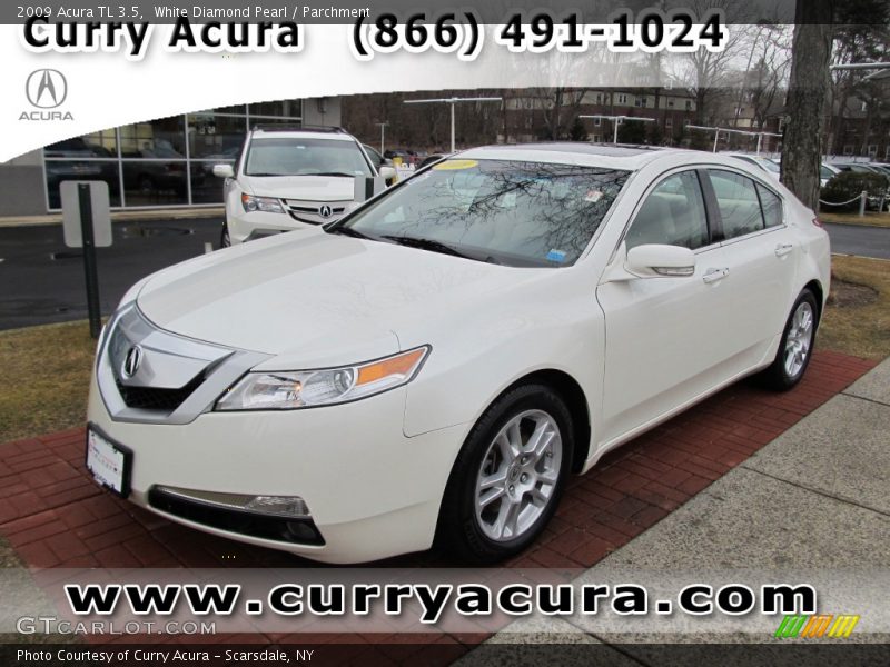 White Diamond Pearl / Parchment 2009 Acura TL 3.5