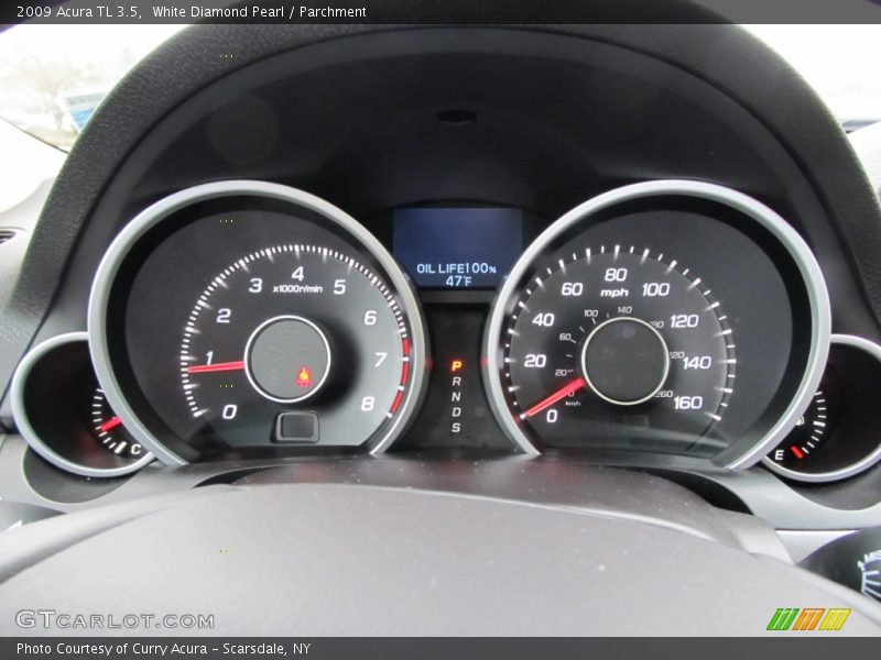 White Diamond Pearl / Parchment 2009 Acura TL 3.5