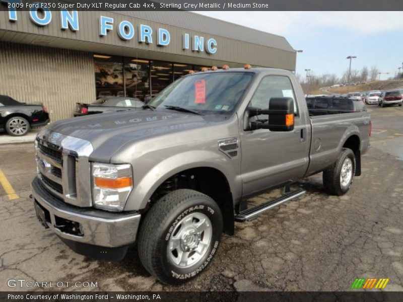 Sterling Grey Metallic / Medium Stone 2009 Ford F250 Super Duty XLT Regular Cab 4x4