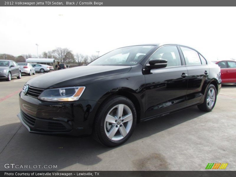 Black / Cornsilk Beige 2012 Volkswagen Jetta TDI Sedan