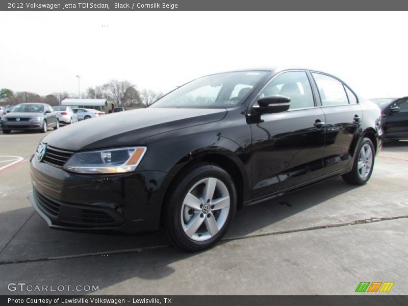 Black / Cornsilk Beige 2012 Volkswagen Jetta TDI Sedan