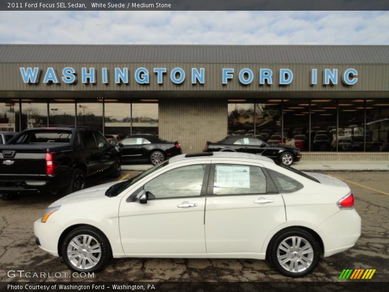 White Suede / Medium Stone 2011 Ford Focus SEL Sedan