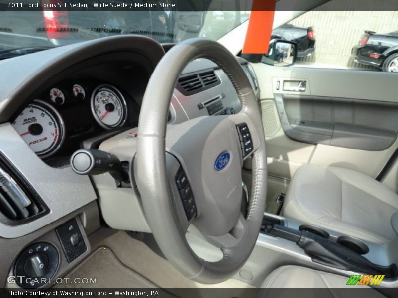 White Suede / Medium Stone 2011 Ford Focus SEL Sedan