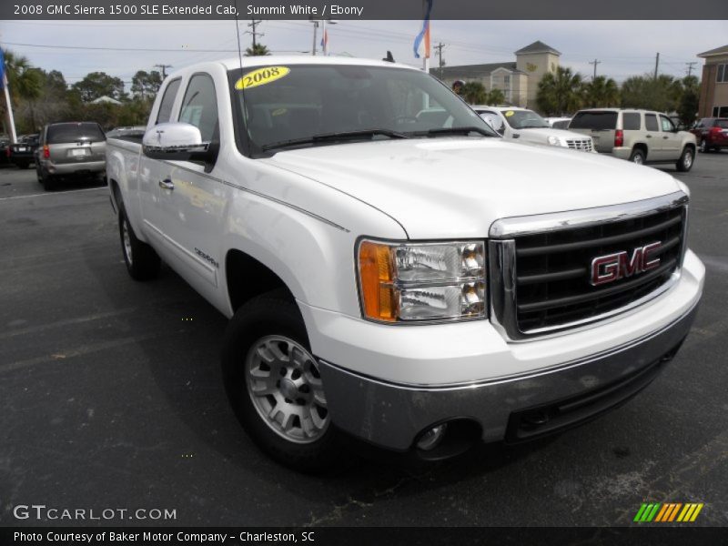 Summit White / Ebony 2008 GMC Sierra 1500 SLE Extended Cab