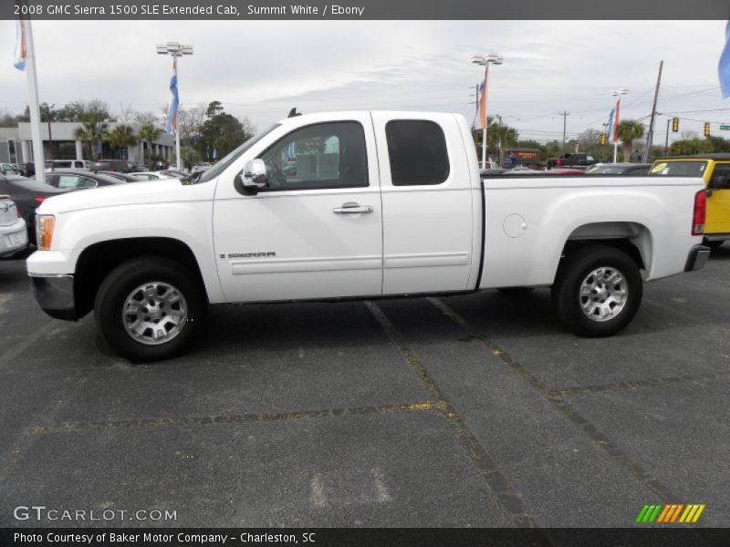 Summit White / Ebony 2008 GMC Sierra 1500 SLE Extended Cab