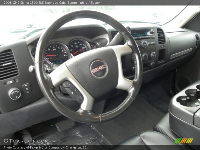 Summit White / Ebony 2008 GMC Sierra 1500 SLE Extended Cab
