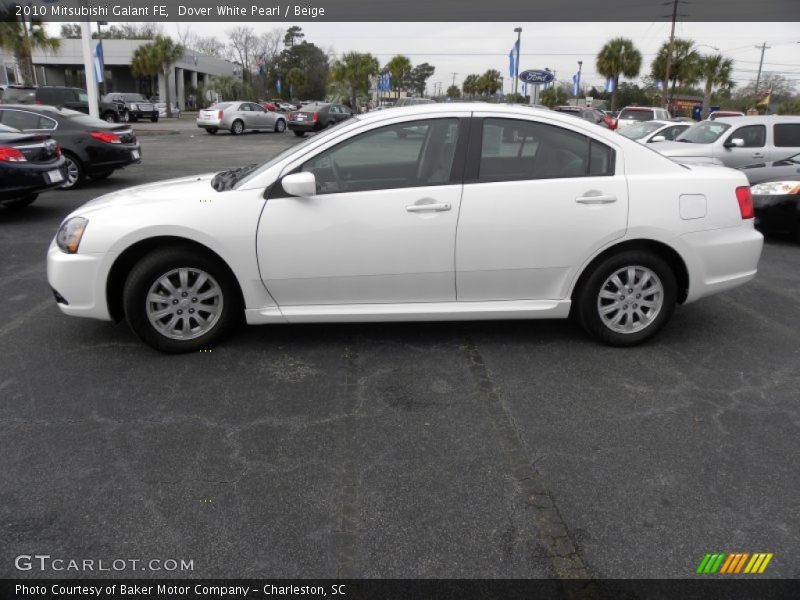 Dover White Pearl / Beige 2010 Mitsubishi Galant FE